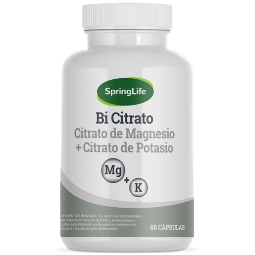 [793969066889] Bi Citrato Citrato de Magnesio y de Potasio 60 Cápsulas SpringLife