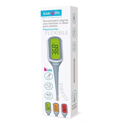 Love&Life Termómetro Digital Kids Punta Flexible Pantalla a Color Ultra Sensible