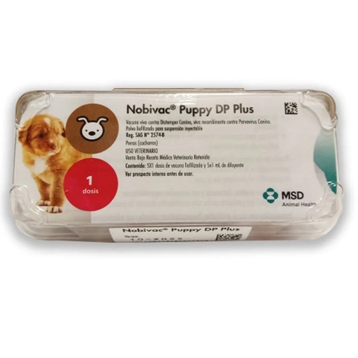 [8713184225863] Nobivac Puppy DP Plus (Perro) (Ref.) Polvo + Solvente 1 Dosis Vacuna Canina MSD