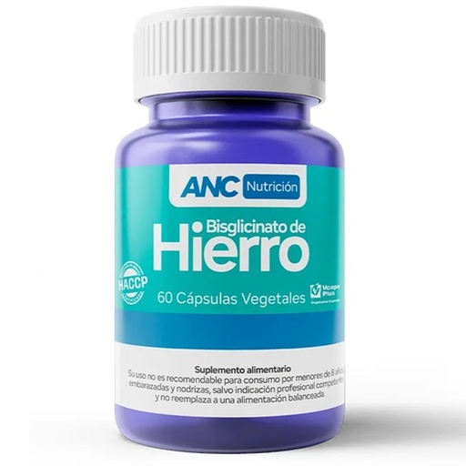 [7805357002348] Bisglicinato de Hierro 60 Cápsulas Veg ANC Nutrición
