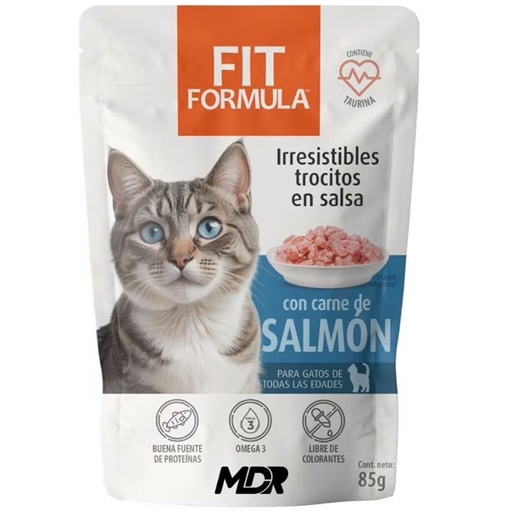 [7800006011566] Fit Formula Trocitos en Salsa con Carne de Salmón Alimento Húmedo Gatos 85 g
