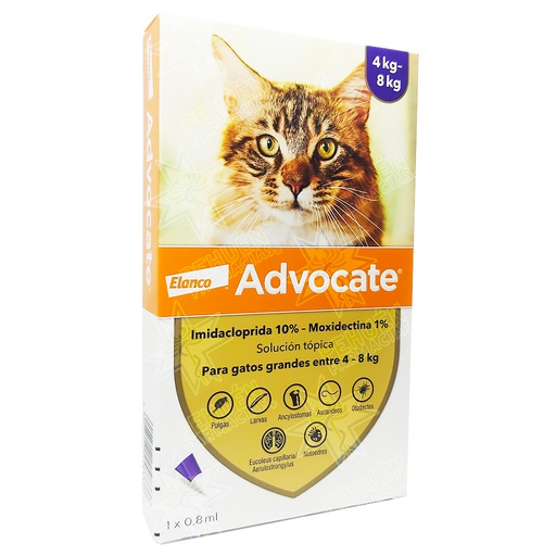 [4007221048336] Advocate Gatos 4-8 kg (100/10) mg/mL Pipeta 0,8 mL Elanco