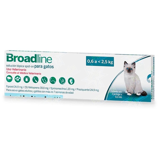 [7809599502154] Broadline Spot-On Gatos 0,6-2,5 kg Pipeta 0,3 mL Boehringer Ingelheim