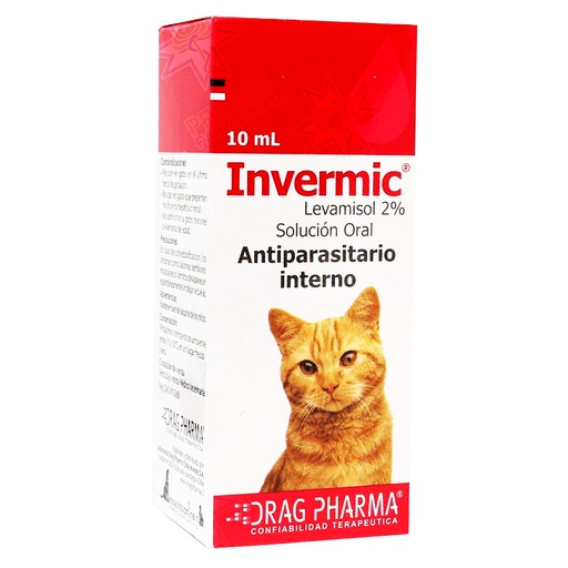 [7800006002861] Invermic Gatos 2 % Solución Oral (6 gotas/kg) 10 mL Drag Pharma
