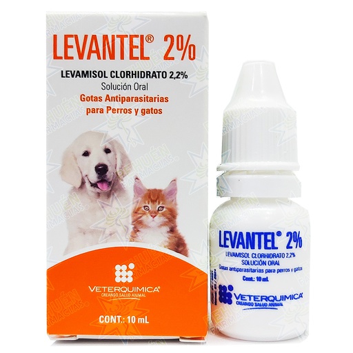[7804669580827] Levantel Gato/Perro Cachorro 2 % Solución Oral (6 gotas/kg) 10 mL Veterquimica